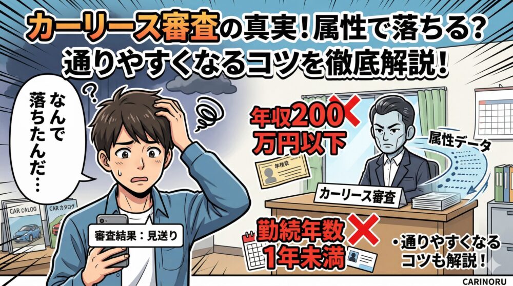 【リスマチ0】年収200万以下・勤続年数1年未満・フリーター必見！審査に甘い車種とカーリース選びのミスマッチ診断
