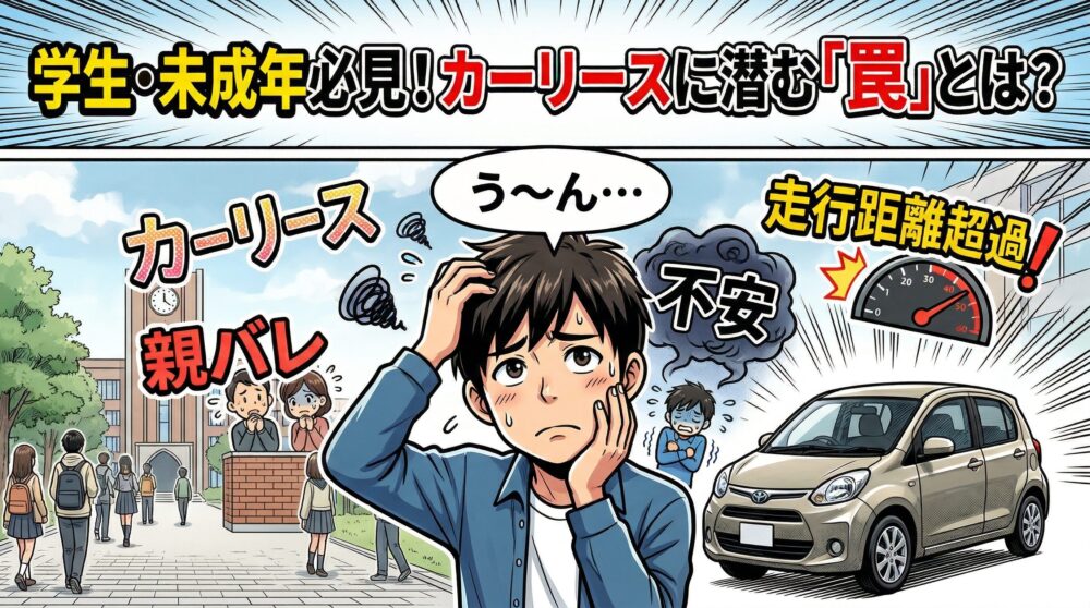 カーリースは学生・未成年には罠？親ばれ、オプション失敗、走行距離超過の不安をゼロにする選び方